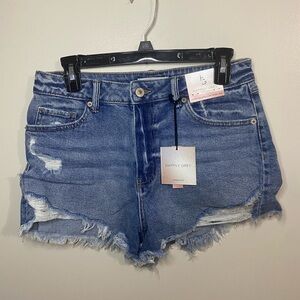 Happily Grey 7/28 Denim distressed shorts NWT